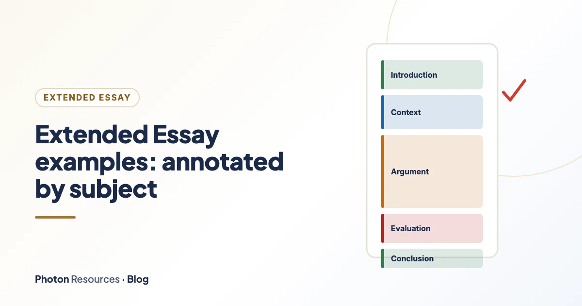 An annotated essay outline with section blocks sized by word budget and criteria labels A to E
