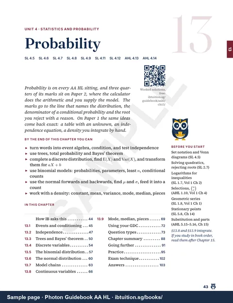 The opening page of Chapter 13, Probability