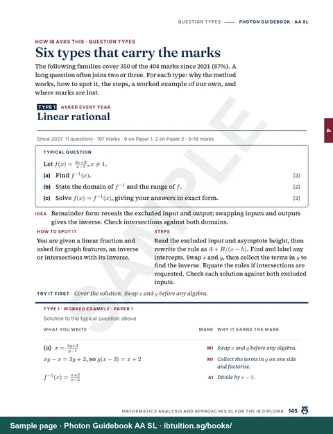 One question type from Chapter 4, with a worked example marked line by line