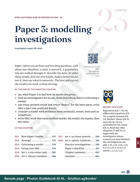 From the Paper 3 modelling chapter (Chapter 23)