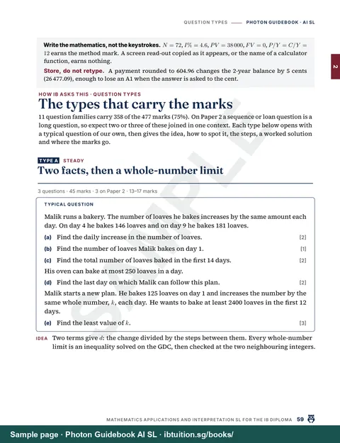 One question type from Chapter 2, with a solution marked line by line