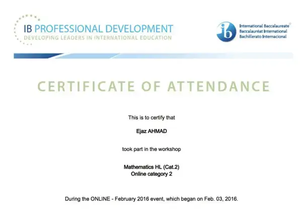 IB teacher certificate, Mathematics: Analysis and Approaches HL