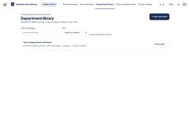 The Department library, shared by teachers at the same school